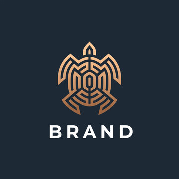Turtle logo design. Modern icon. Sea turtle illustration.
