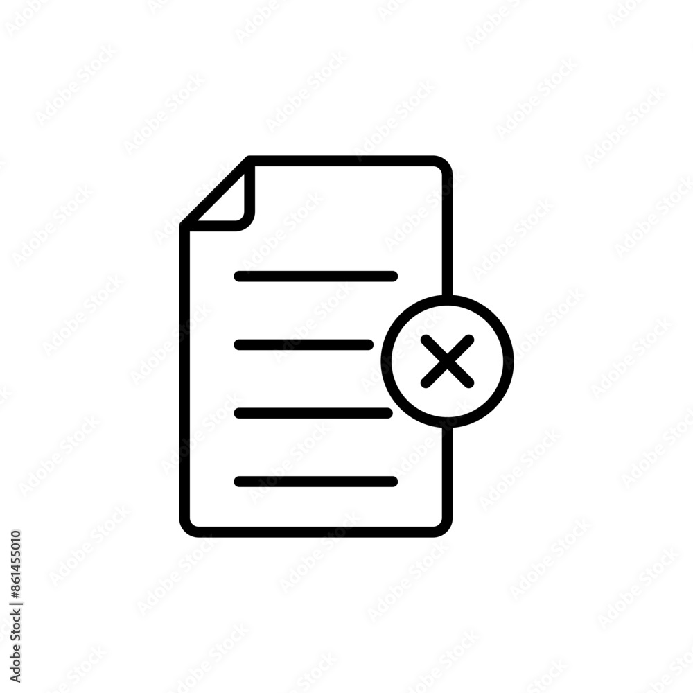 Poster delete document icon ideal for file management