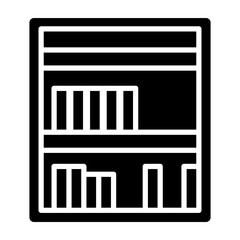 Book shelves glyph icon