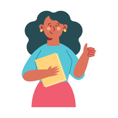 happy teacher woman standing