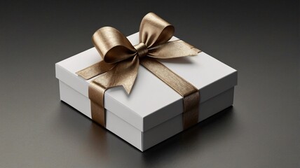 Obraz premium Elegant gift box mockup, luxurious design with a ribbon and bow.