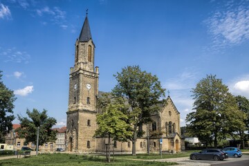 staßfurt, deutschland - kirche st. johannis im stadtviertel leopoldshall