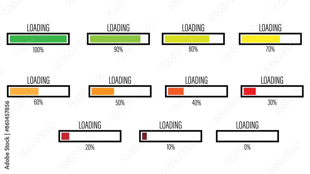 Aufkleber loading bar concept. loading icons set.load bar collection. loading icons on white background.
