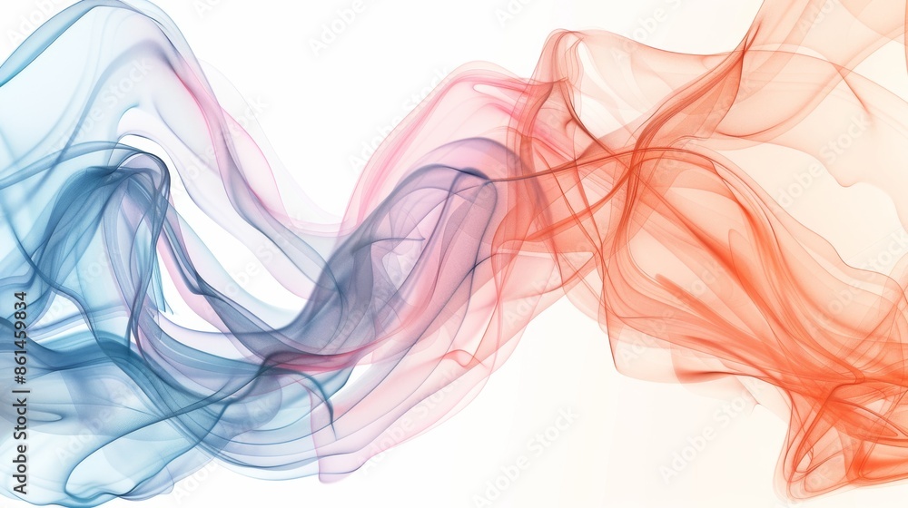 Aufkleber a dynamic abstract image featuring intertwining red and blue smoke, creating a visually striking con