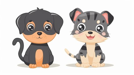 Fototapeta premium Vector illustration of cute dog
