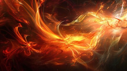 Fire flames isolated on black background