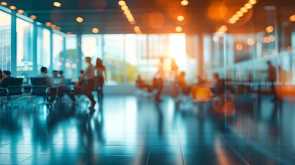 Naklejka premium Business office meeting blurred effect background illustration generated by ai