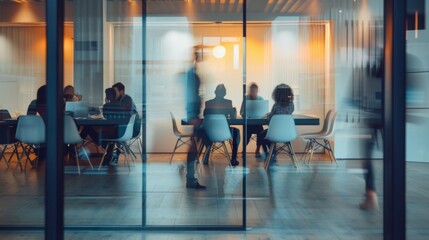 Business office blurred background illustration generated by ai