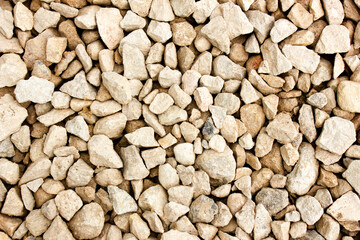 Crushed stone, background. Stone fraction of crushed stone. Natural stones of crushed stone