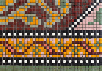 Fototapeta premium Ancient hydraulic tiles on floor (detail) in Rio de Janeiro