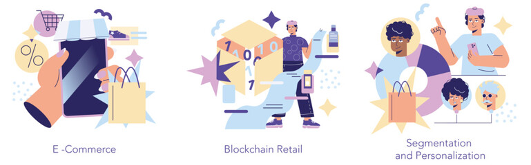 Retail Tech. Flat Vector Illustration