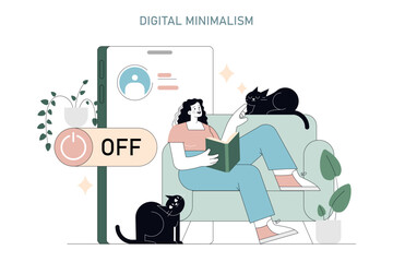 Digital Detox. Flat Vector Illustration