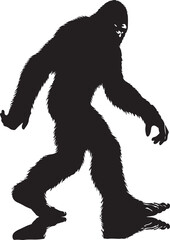 Bigfoot silhouettes vector image Flat silhouette design illustration