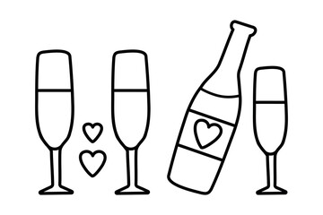 Bottle and glass of champagne