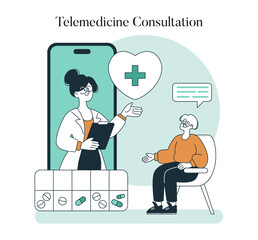 Boomer Health. Flat Vector Illustration