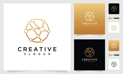 Global technology vector digital logo inspiration. Global technology Design Template