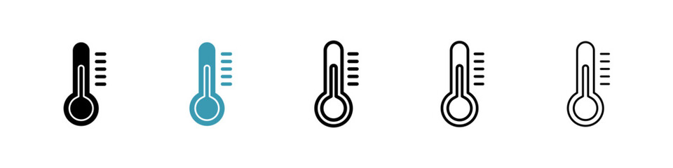 Temperature line icon vector set.