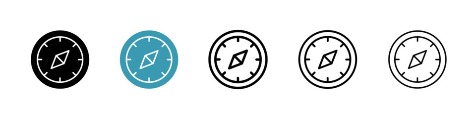 Compass line icon vector set.