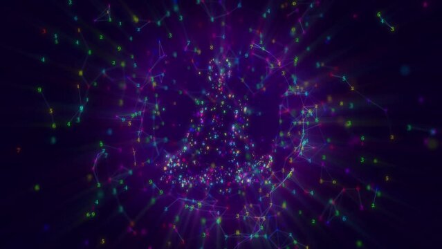 looped 3d animation. analysis of calculation of quantum entanglements of astral projections yoga