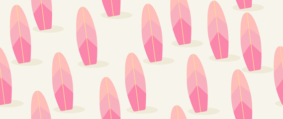 Vector flat illustration. Summer vacation concept. Used as background mockup for banner design. Horizontal seamless posters, wallpapers.