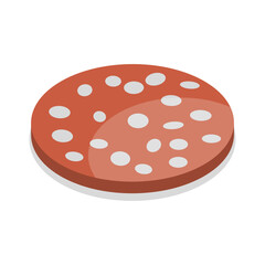 3D Isometric Flat Vector Set of Sausages and Meat Products, Butcher Store Production. Item 10