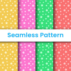 A set colorful star pattern with many stars