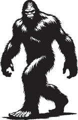 Fototapeta premium Bigfoot silhouettes vector image Flat silhouette design illustration