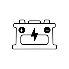 Battery icon, vector logo design, isolated on white