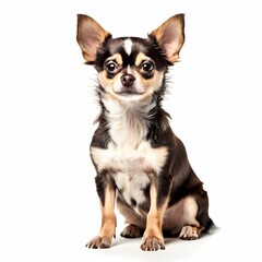 Obraz premium Chihuahua dog breed standing against white background, AI Generated