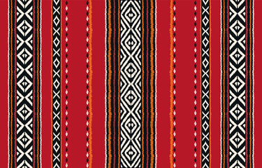 Ethnic ikat seamless pattern in tribal. Geometric ethnic ornament print. Ikat pattern style. Design for background, carpet,wallpaper,clothing,wrapping,batik,fabric,Vector,illustration,embroidery.