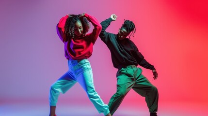 The vibrant dancing duo