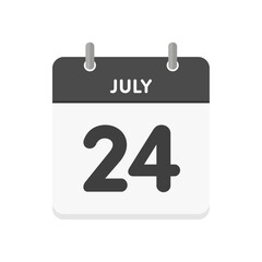 Fototapeta premium 7月24日･july 24の日めくりカレンダーのアイコン - 7/24の日付入りの暦の素材 