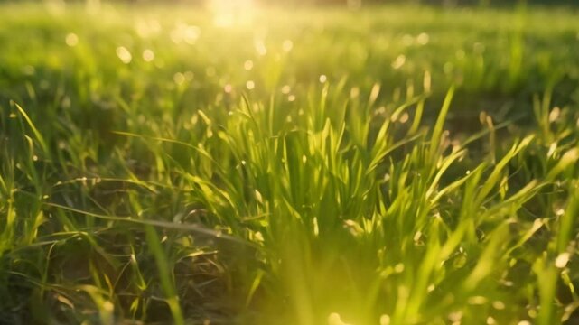 Green grass in the morning nature agriculture outdoors full hd ultra 4k video download