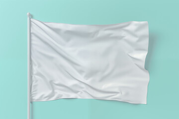 White Flag Mockup on Pastel Background - High Resolution