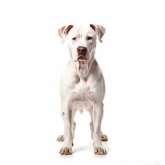 Dogo argentino dog breed standing against white background, AI Generated