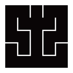 Obraz premium 家紋です。角字という種類です。土の形です。