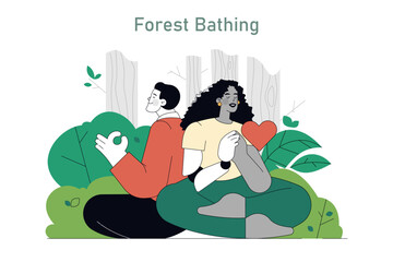Eco Therapy. Flat Vector Illustration