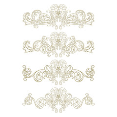 Naklejka premium Classic Vitage Wedding Ornaments Frames Separator Elements Classic Vintage Wedding Invitation Hand Drawn Ornate the Calligraphy Poster Victorian Style