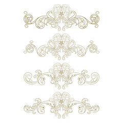 Classic Vitage Wedding Ornaments Frames Separator Elements Classic Vintage Wedding Invitation Hand Drawn Ornate the Calligraphy Poster Victorian Style