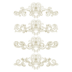 Classic Vitage Wedding Ornaments Frames Separator Elements Classic Vintage Wedding Invitation Hand Drawn Ornate the Calligraphy Poster Victorian Style