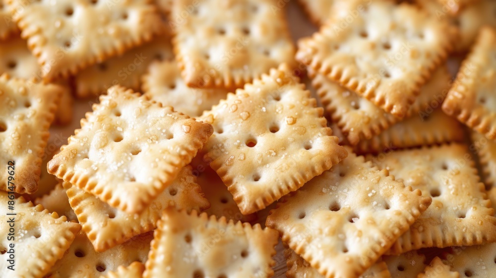 Wall mural crisp, square crackers background.