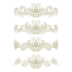 Classic Vitage Wedding Ornaments Frames Separator Elements Classic Vintage Wedding Invitation Hand Drawn Ornate the Calligraphy Poster Victorian Style