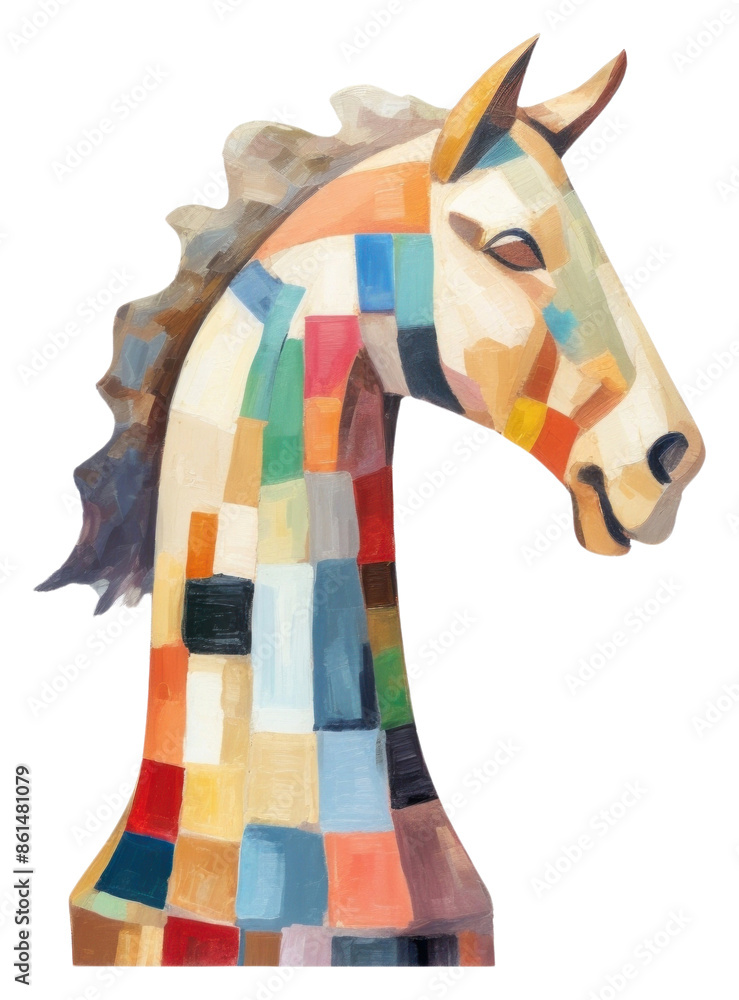 Wall mural PNG Chess piece painting horse mammal.