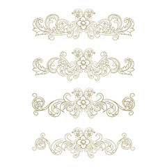 Classic Vitage Wedding Ornaments Frames Separator Elements Classic Vintage Wedding Invitation Hand Drawn Ornate the Calligraphy Poster Victorian Style