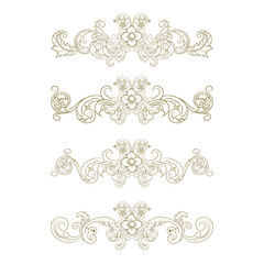 Classic Vitage Wedding Ornaments Frames Separator Elements Classic Vintage Wedding Invitation Hand Drawn Ornate the Calligraphy Poster Victorian Style