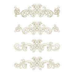 Classic Vitage Wedding Ornaments Frames Separator Elements Classic Vintage Wedding Invitation Hand Drawn Ornate the Calligraphy Poster Victorian Style