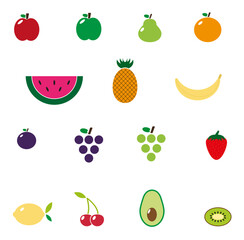 set de iconos de frutas con estilo minimalista para tiendas, sitios web y app.