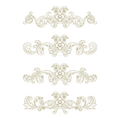 Classic Vitage Wedding Ornaments Frames Separator Elements Classic Vintage Wedding Invitation Hand Drawn Ornate the Calligraphy Poster Victorian Style