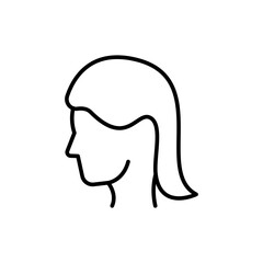 Female outline icons, minimalist vector illustration ,simple transparent graphic element .Isolated on white background