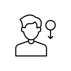 Male outline icons, minimalist vector illustration ,simple transparent graphic element .Isolated on white background